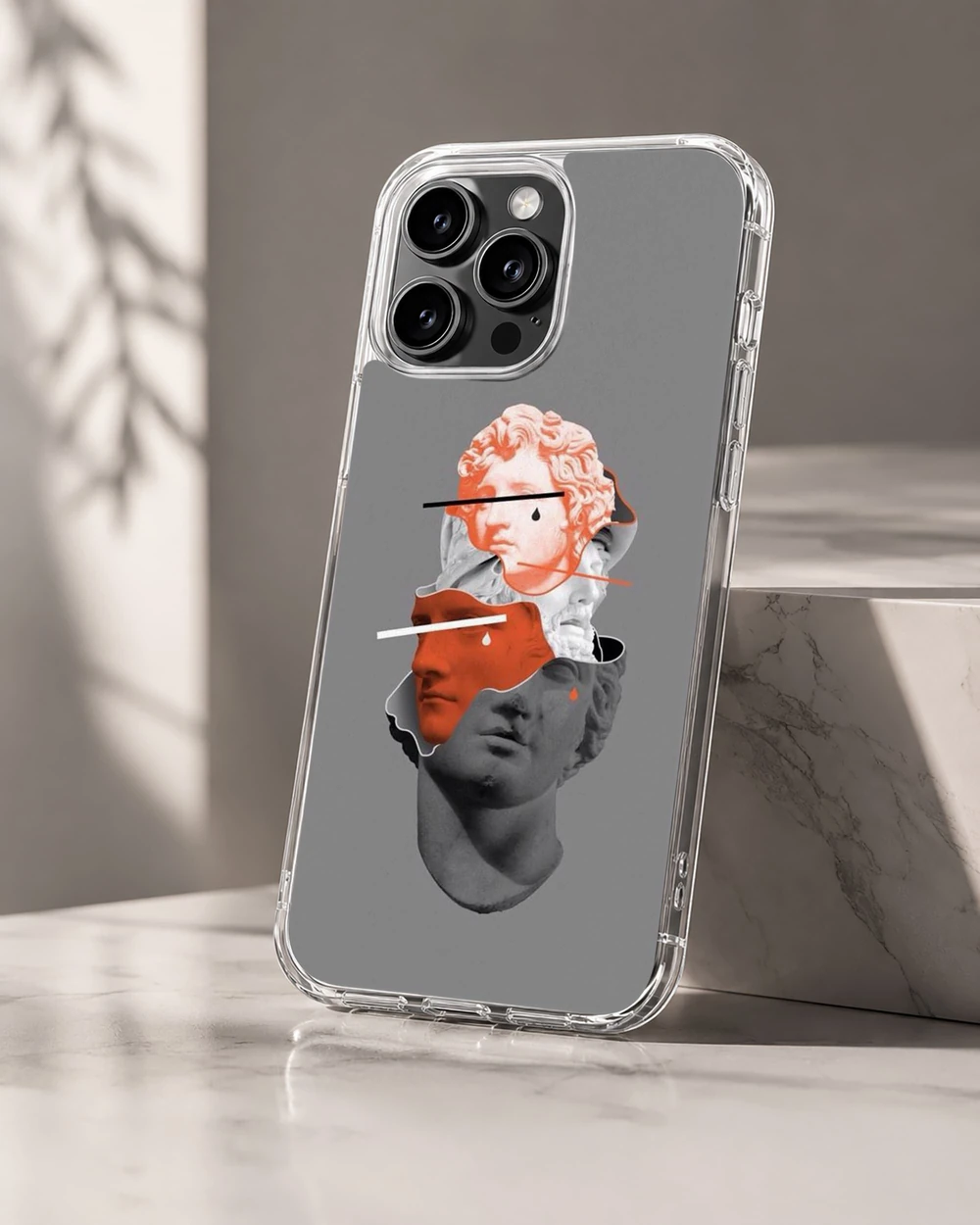 Aesthetic abstract art iPhone case with modern design.